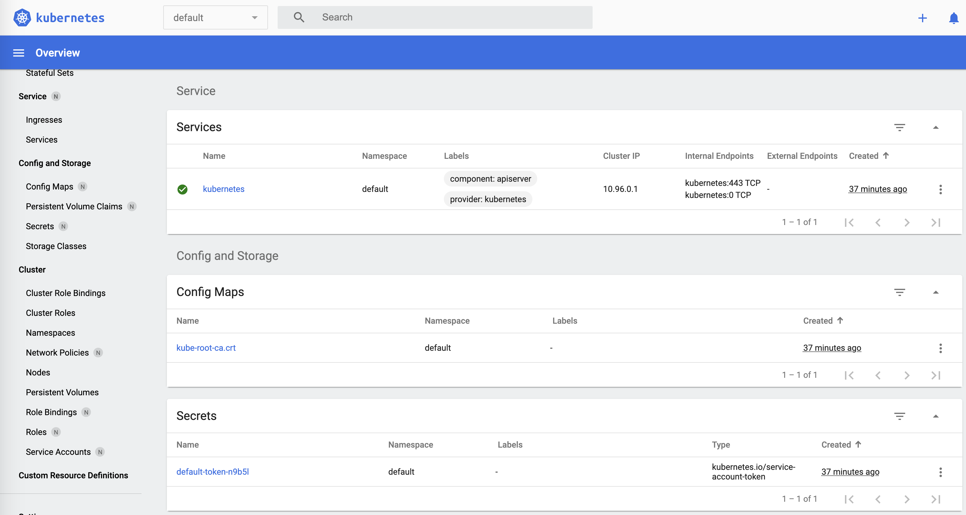 minikube dashboard